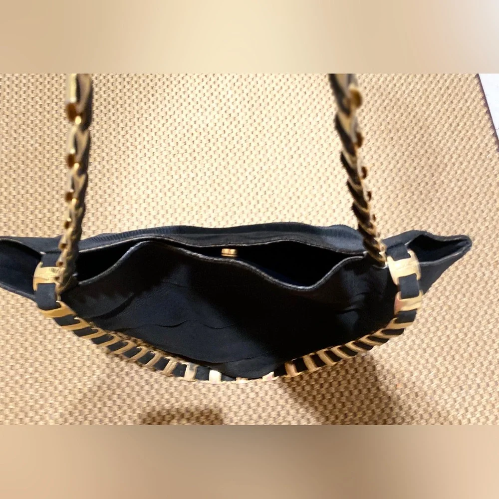 Salvatore Ferragamo Canvas Black Chain Strap Bag - Picture 5 of 17